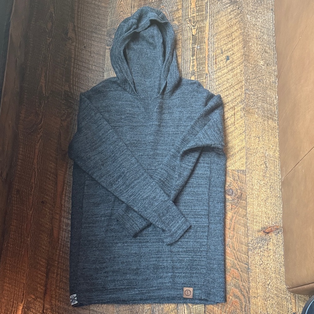 Men's Hooded Knit Sweater - Charcoal Gray